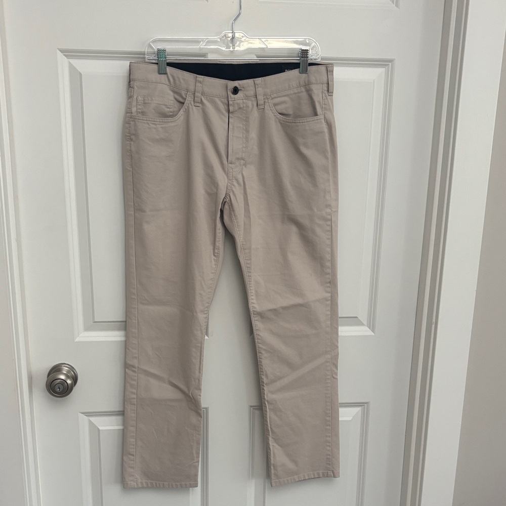 Bonabas Men's Slim Straight Chino Pants - Light Khaki